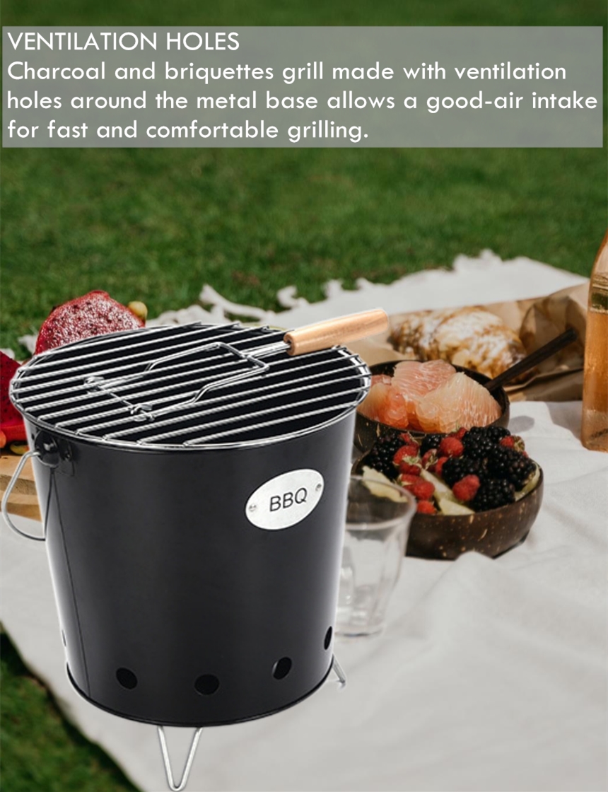 Travel Camping Charcoal Barbecue Grill in garden